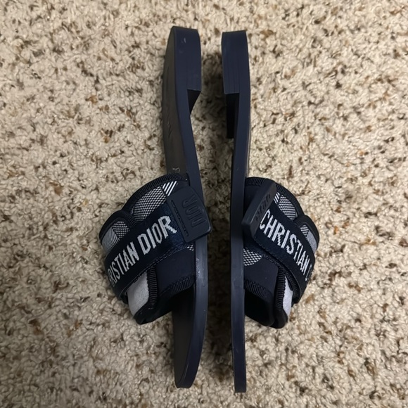 AUTHENTIC Navy blue DIOR FLAT SLIDE - Picture 4 of 9